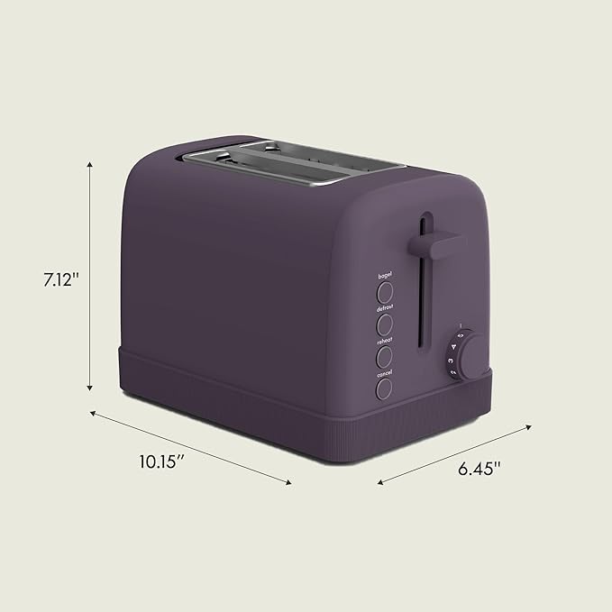 bella 2-Slice Toaster with Extra Wide Slots and 6-Shade Control, Plum