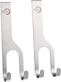 Mercer Culinary Double Hooks For Magnet Bar, Silver, 2 Pack