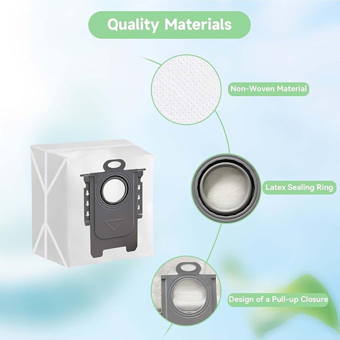 WAIKAS 20-Pack Vacuum Bags for Roborock Q10, Q7, Q5, Q8, S8 and S7 Series