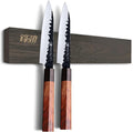 FINDKING Ash Wood Magnetic Knife Strip, Wall Mounted Wooden Knife Holder with Strong Magnets for Kitchen Organization, 12 Inch Dark Brown, Without Knives