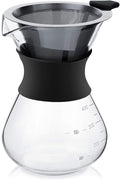 Joyzan Pour Over Coffee Maker, High-Heat Paperless Glass Drip Dripper 400ML