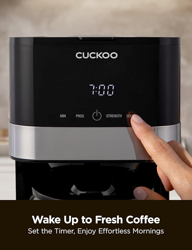 CUCKOO 10-Cup Programmable Drip Coffee Maker with Glass Pot, CCM-BD011B