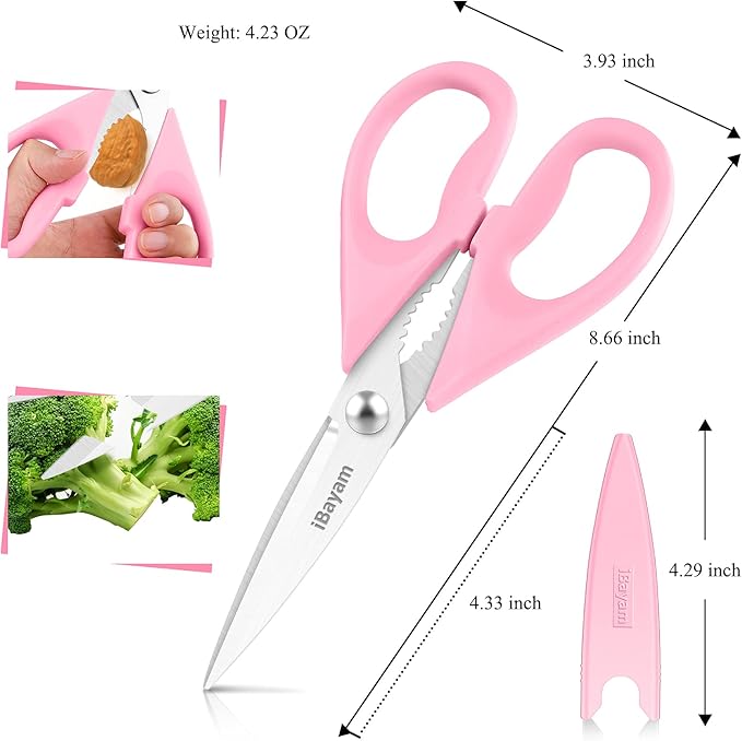 iBayam Cute Kitchen Scissors All Purpose Heavy Duty Meat Poultry Shears