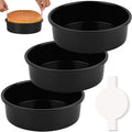 HUAKENER 8 Inch Cake Pan, 3Pcs Round Cake Pan with Parchment Paper