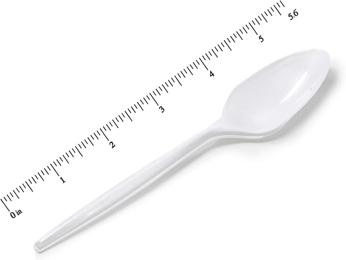 BluShine 600 Pack White Plastic Spoons, Disposable Bulk Cutlery