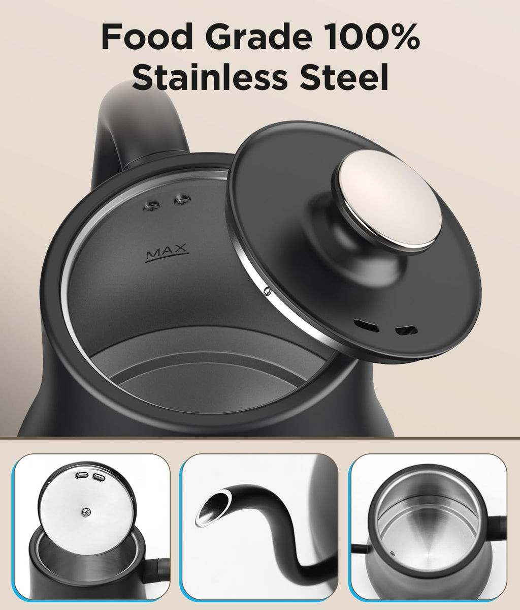 KOIOS Gooseneck Electric Kettle, ±1℉ Temp Control, Mute Mode, 4H Keep Warm