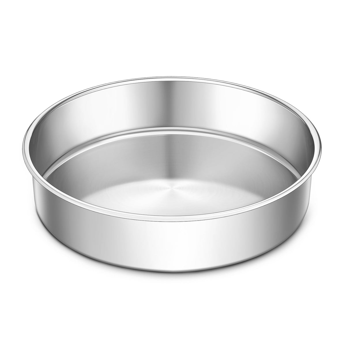 LIANYU 9 Inch Round Cake Pan Set of 2, Stainless Steel Layer Pan for Baking