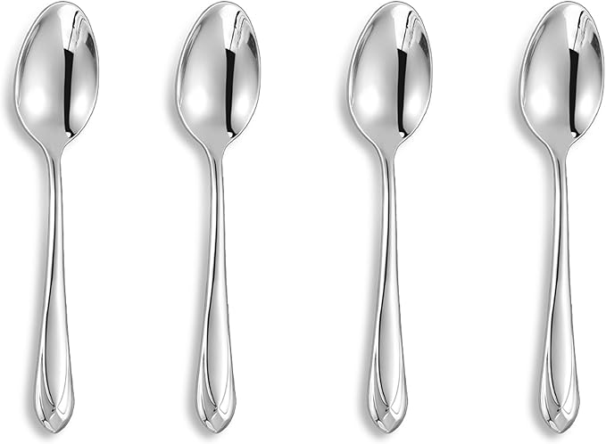 KEAWELL Premium Astra 4-Piece 5.8-Inch Dessert Spoon Set (4, Small Spoons)