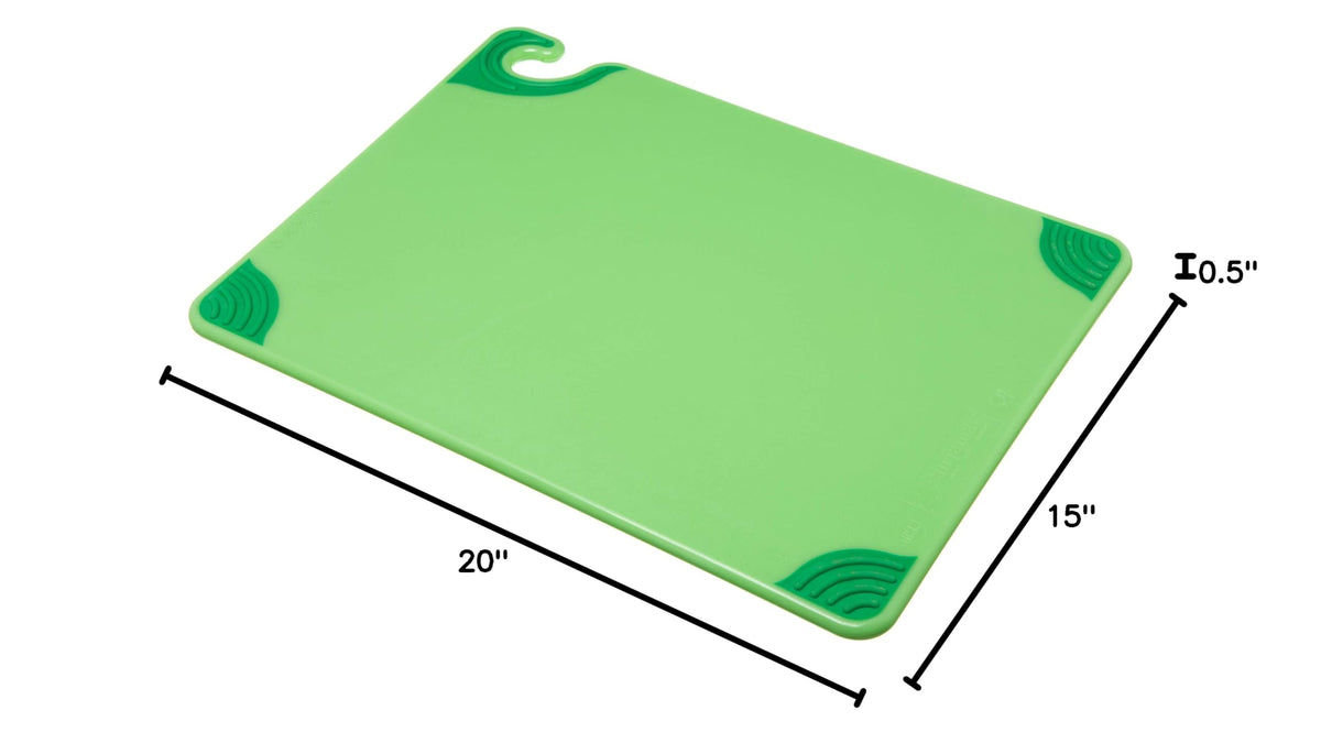 San Jamar Carlisle Sanitary Maintenance B378727 Saf-T-Grip Cutting Boards Green - 15 x 20 x 0.5 in.