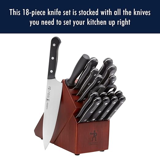 HENCKELS Solution Razor-Sharp 18-pc Knife Set, Chef Knife, Bread Knife, Steak Knife, German Engineered Informed by 100+ Years of Mastery