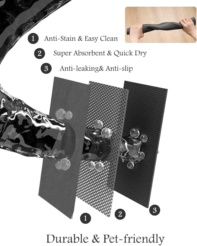 PADOOR Pet Feeding Mat-Absorbent Dog Mat for Food and Water Bowl-No Stains Easy Clean Dog Food Mat-Quick Dry Water Dispenser-Puppy Supplies Accessories