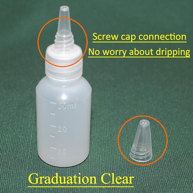 Belinlen 24 Pack 1-Ounce Plastic Squeeze Bottles with Measurement
