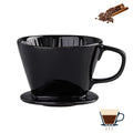 Marirao Pour Over Coffee Maker, Single Cup Coffee Dripper, Manual Porcelain Slow Brewing Accessories for Travel, Camping, Office, Home, Cafe, Coffee Gifts (Black, Medium)