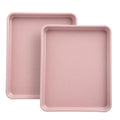 Toaster Oven Pans Set of 2, Shinsin 11-Inch Nonstick Baking Sheet Pans and Trays, 1/8 Thicker Replacement Small Baking Tray Accessories for Cookie, Non Toxic and Easy Clean and Diswasher Safe, Pink