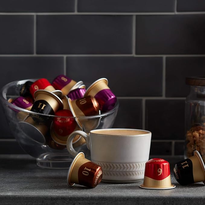 Peet's Coffee, Medium Roast Espresso Capsules Variety Pack, Compatible with Nespresso Original Machine, 100% Arabica Coffee - Intensity 8-9, 40 Count (4 Boxes of 10 Espresso Capsules)
