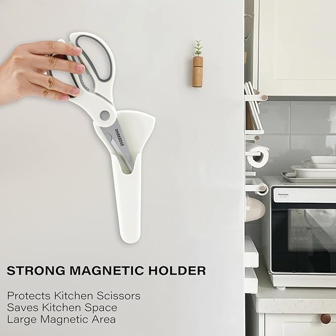 Heavy Duty Kitchen Scissors with Magnetic Holder Magnetic Shears for Fridge