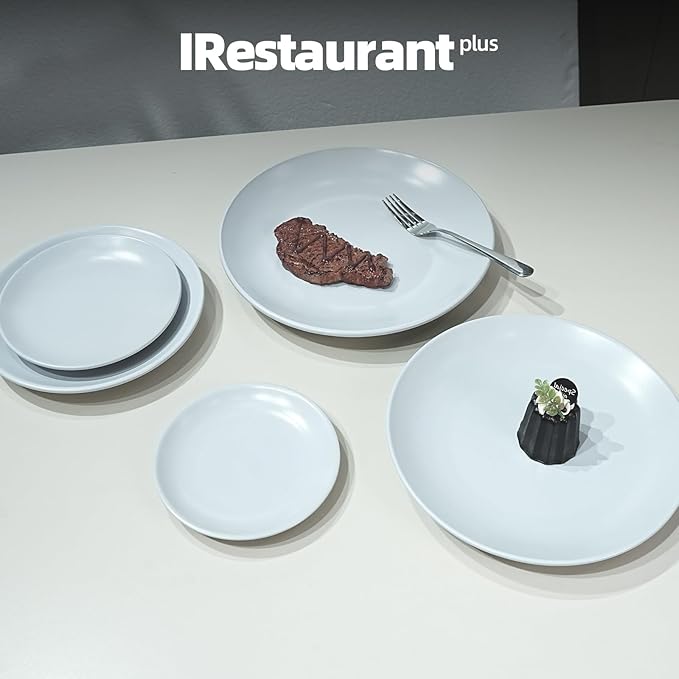 IRESTAURANT PLUS Stoneware Coupe Commercial Grade Dinnerware, Matte White, Plate 9", Case of 24