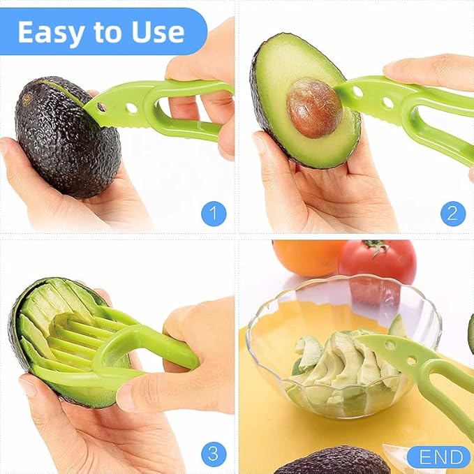 3 In 1 Avocado Slicer Tool: Avocado Peeler Slicer Tool, Avocado Knife, Avocado Cutter and Kitchen Gadgets for Pit Remover Fruit & Vegetable