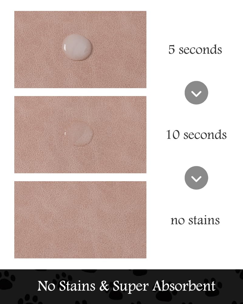 Pet Feeding Mat-Absorbent Dog Mat for Food and Water Bowl-No Stains Quick Dry Water Dispenser Mat-Dog Accessories Pet Supplies-Bowl for Messy Drinkers（Dusty Pink,16"x24"
