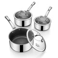 Sauce pan with lid,1.5 Quart & 2.5 Quart & 3.5 Quart Nonstick pot set