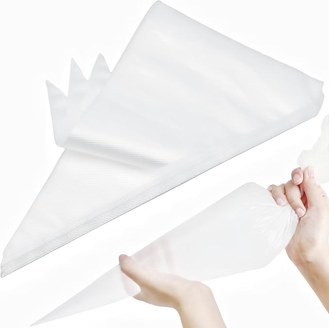 ANEWONDER 18 Inch Large Piping Bags Disposable Pastry Bags 100 Pack Thick Plastic Anti-Burst Icing Piping Bags For Frosting Decorating Cake Cupcake Cookie (18 Inch-100 Pack)