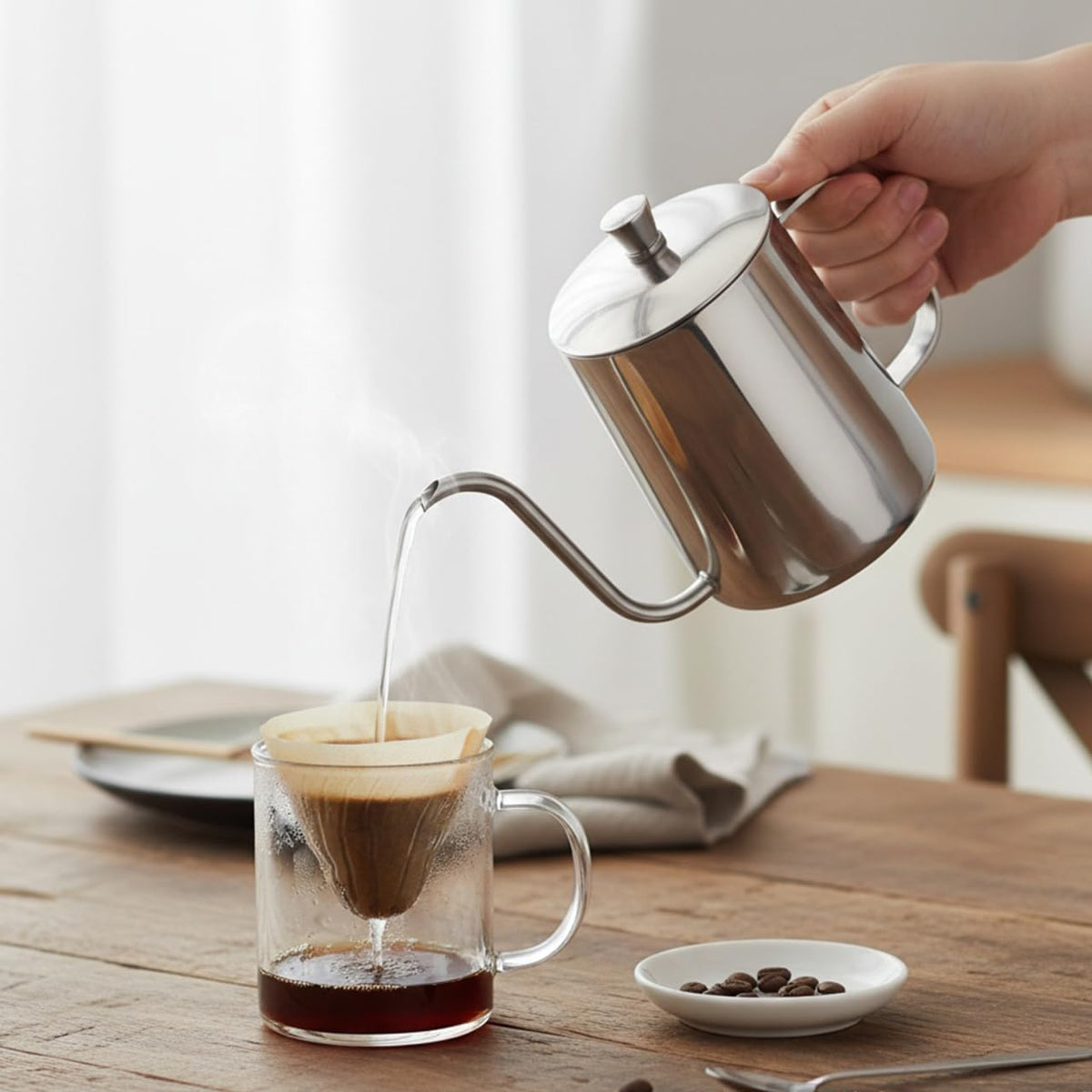 Gooseneck Kettle, 600ML Coffee Pour Kettle with Thin Spout