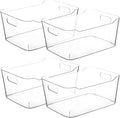 Clear Storage Bins, Pantry Organizers and Storage Containers Fridge Organizer Bins Kitchen Organization Cabinet Organizer Bin for organizing Cleaning Supplies Home Kitchen Refrigerator Containers