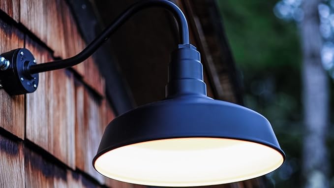 Upslope Gooseneck Barn Light Outdoor | Farmhouse Exterior Wall | Black
