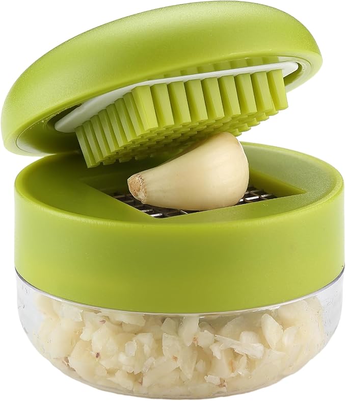 DOSMAMZ 2PCS Garlic Presses and Chopper with Container