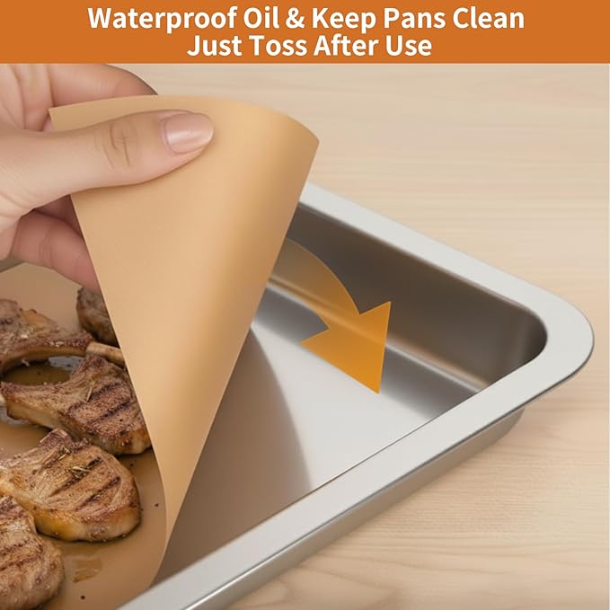 MakMeFre Parchment Paper Baking Sheets 200ct 9"x13" PreCut
