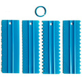 CEWIFO Cake Scrapers Set Decorating Comb and Icing Smoother, Plastic Sawtooth Scraper Polisher Butter Mousse Cream Cake Edge DIY Tool -8 Design Textures (Blue)