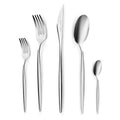 Karaca Lizbon - 18/10 Stainless Steel Silverware Set for 12, 60 Piece Heavy Duty Flatware Set, Dishwasher Safe Modern Cutlery incl. Kitchen Forks, Spoons, Knives Eating Utensils Sets - Platin