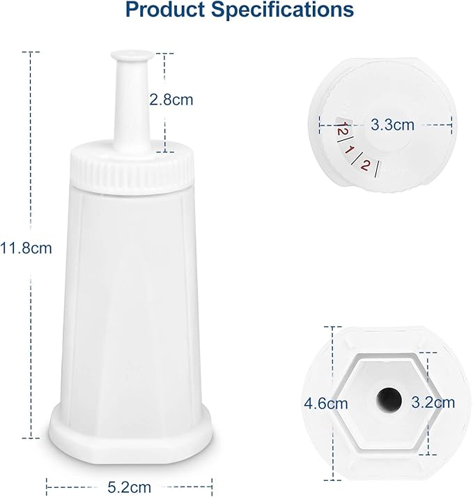 Ouxunus Filter - Replacement Water Filter Compatible with Breville Sage Claro Swiss For Oracle, Barista & Bambino - Compare to Part #BES008WHT0NUC1.(Pack of 2) (2) (2)