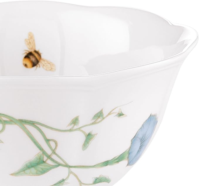 Lenox Butterfly Meadow Porcelain 4-Piece Rice Bowl Set for 4, 16oz