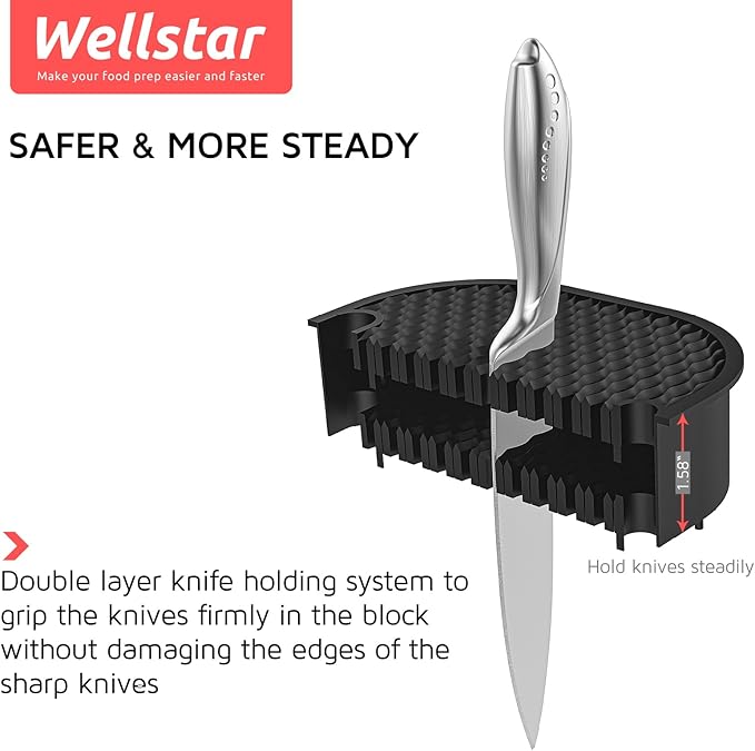 Universal Knife Block Holder, WELLSTAR Space Saver for Kitchen