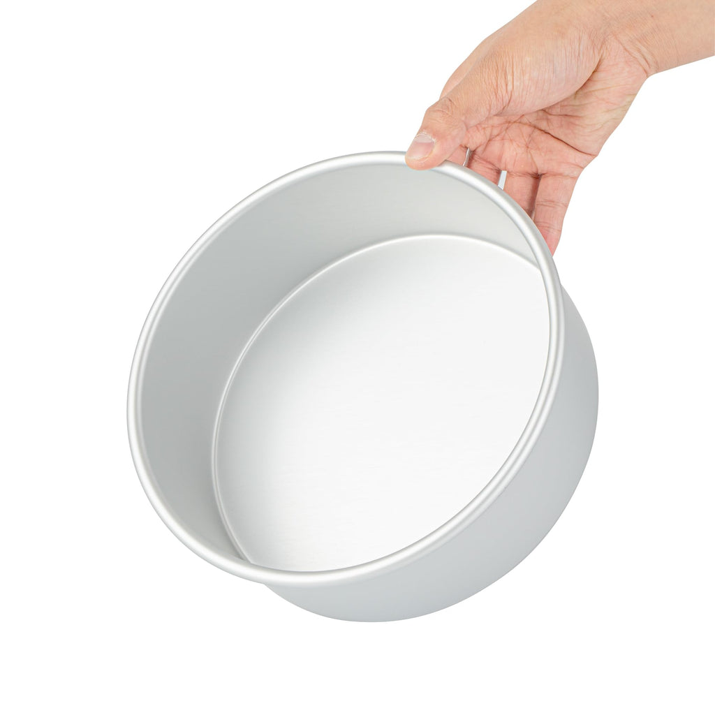 Restaurantware-Met Lux 8 x 3 Inch Straight-Sided Baking Tins, 12 Round Cake Pans - Oven-Ready, Freezable, Anodized Aluminum Round Baking Pans, Greaseproof, For Layer Birthday Cakes