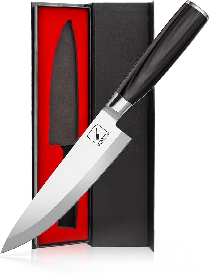 imarku 8 Inch Japanese Chef Knife,Single-Bevel Edge HC Steel Kitchen Knife