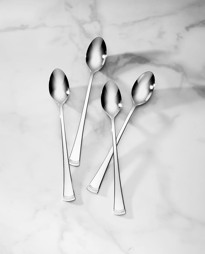 Lenox Portola Iced Tea Spoons Silverware Set for 4, Flatware