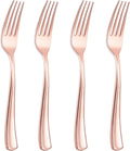 Liacere 200 Pack Rose Gold Forks Disposable - 7.4 inch Heavy Duty Plastic Forks - Heavyweight Plastic Fork - Rose Gold Silverware for Catering, Parties, Dinners, Wedding＆Mother's Day＆Valentine's Day
