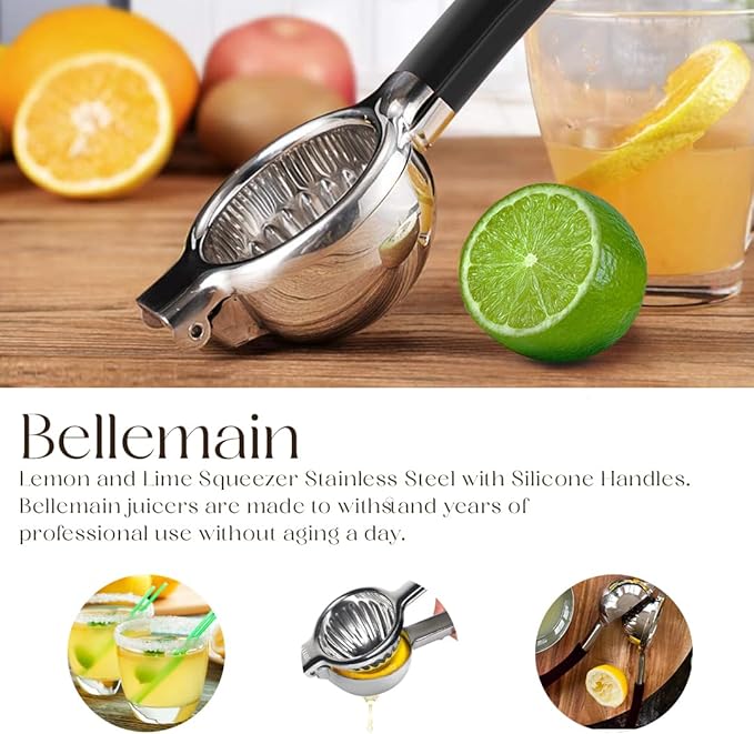 Bellemain Metal Lemon Squeezer, Stainless Steel Citrus Juicer, black