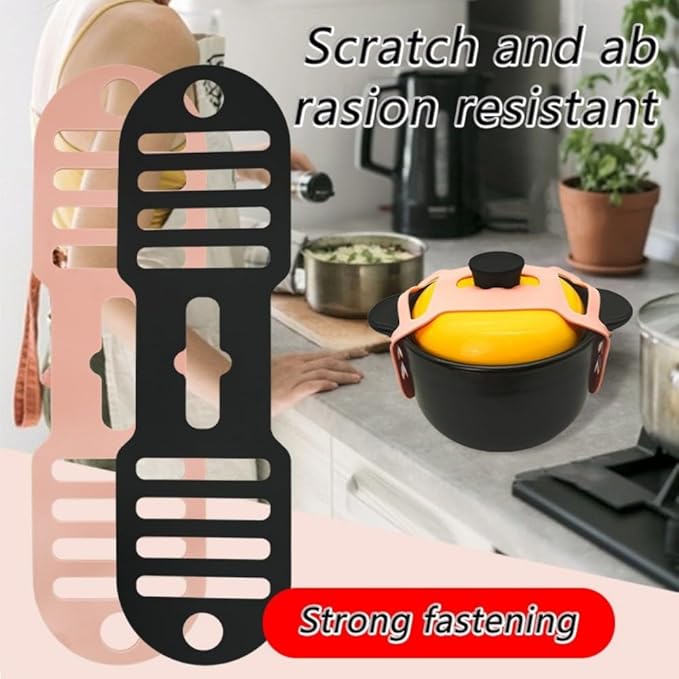 Silicone Lid Lock Strap for Crockpot Slow Cooker(6/7/8 Quart)-Pink 1PCS