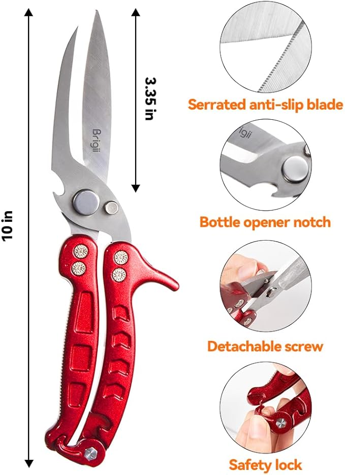 Brigii Kitchen Shears, Heavy Duty Poultry Shears, Detachable Scissors