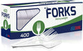 BluShine Heavy Duty Plastic Forks, Disposable Bulk Cutlery