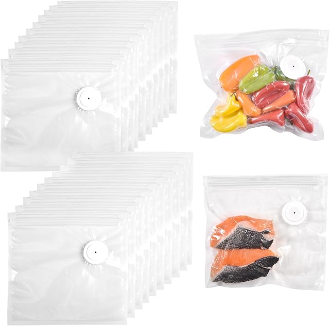 VENMATE Reusable Vacuum Sealer Bags, 15 Pack BPA-Free 8×8 Inch, Heavy-Duty Commercial Grade, Leak-Proof, Freezer Microwave Sous Vide Safe
