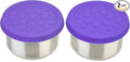 LunchBots 4.5 oz Stainless Steel Condiment Containers 2pk Purple
