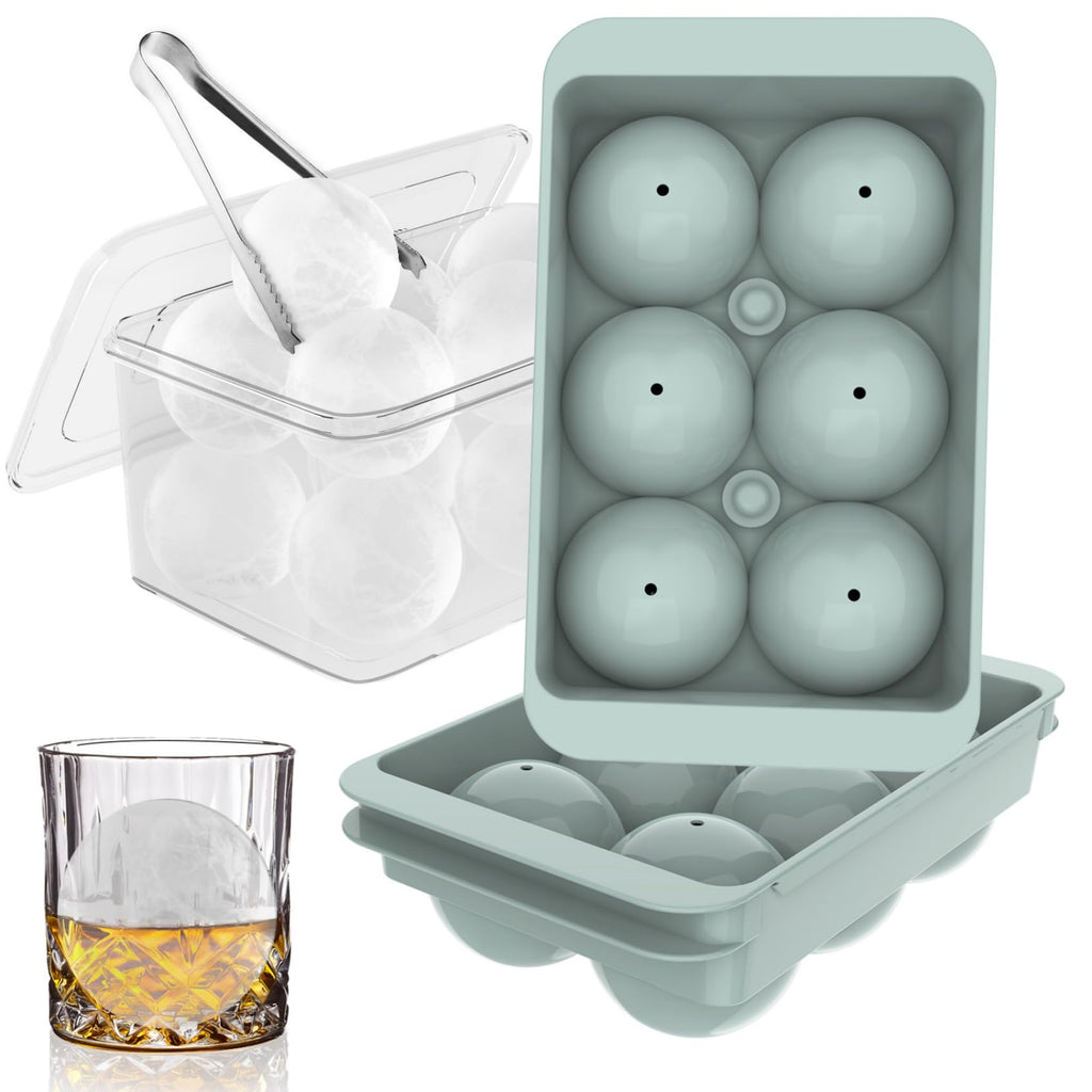 WIBIMEN 2.5-Inch Large Ice Cube Molds, 2-Pack Round Ice Ball Molds