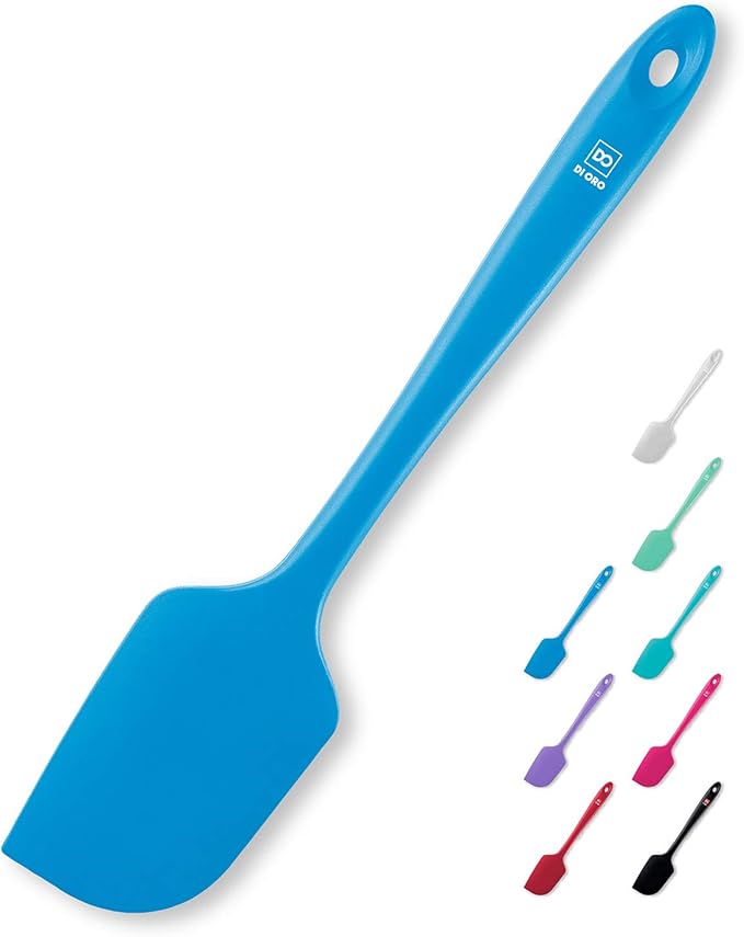 DI ORO Large Silicone Spatula - 600F Heat Resistant, Blue