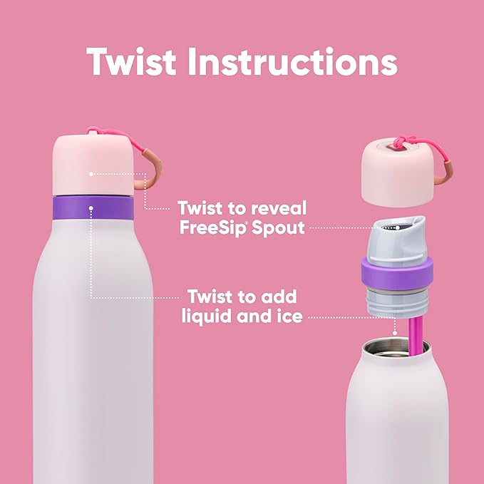 Owala FreeSip Twist Stainless Steel Water Bottle 24 oz Dreamy Field