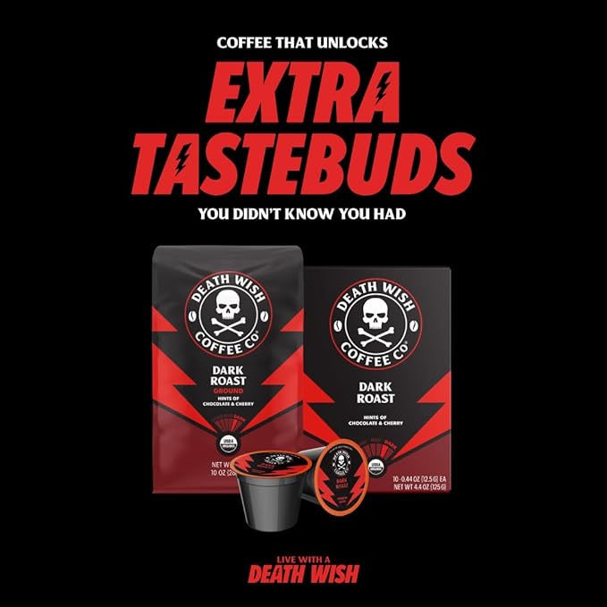 Death Wish Coffee Dark Roast Single Serve Coffee Pods, Organic, 20 Count
