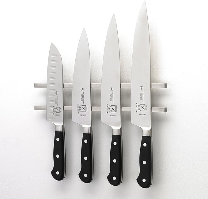 Mercer Culinary Magnetic Knife Bar, 12 Inch x 2.4 Inch x.9 Inch, Stainless Steel